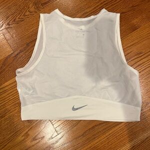 Nike White Crop Tank Top